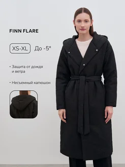 Пальто осеннее стеганое с капюшоном Finn Flare 179008186 купить за 5 213 ₽ в интернет-магазине Wildberries