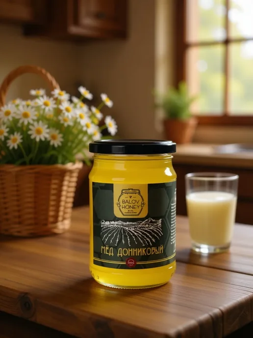 BALOV HONEY Мед натуральный Донниковый 1000 г сбор 2026 г, 1 кг, фото 2