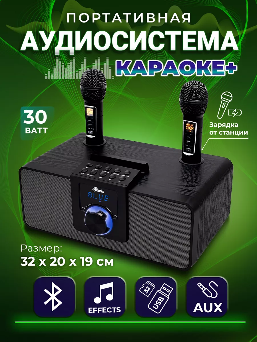 Беспроводная караоке система SP-660B с микрофонами Ritmix 179180285 купить  в интернет-магазине Wildberries