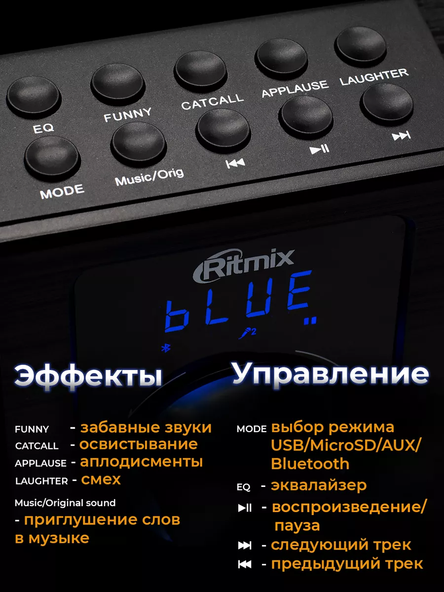 Беспроводная караоке система SP-660B с микрофонами Ritmix 179180285 купить  в интернет-магазине Wildberries