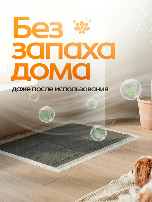 EVIRNES Пеленки для собак одноразовые угольные 60х60 40 штук, вариант, фото 2