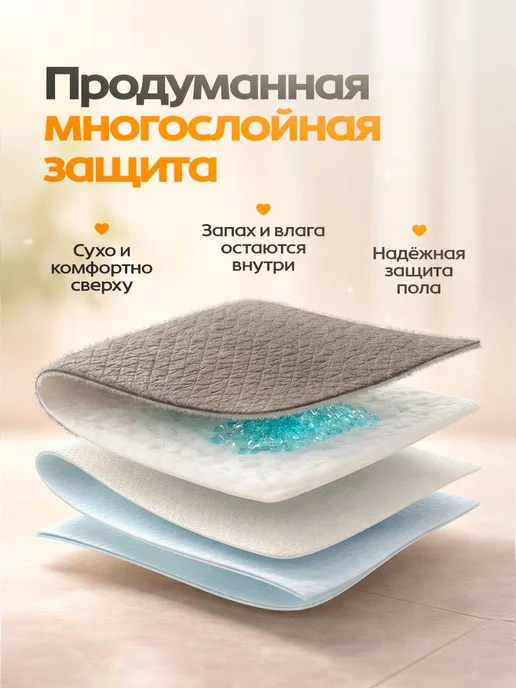 EVIRNES Пеленки для собак одноразовые угольные 60х60 40 штук, вариант, фото 6