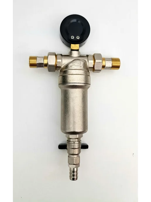 SANITARY PLUMBING Фильтр самоочищающийся с манометром, серый, фото 2