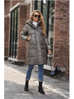 Куртка на зимняя оверсайз с капюшоном H&L Fashion 179333497 купить за 4 894 ₽ в интернет-магазине Wildberries