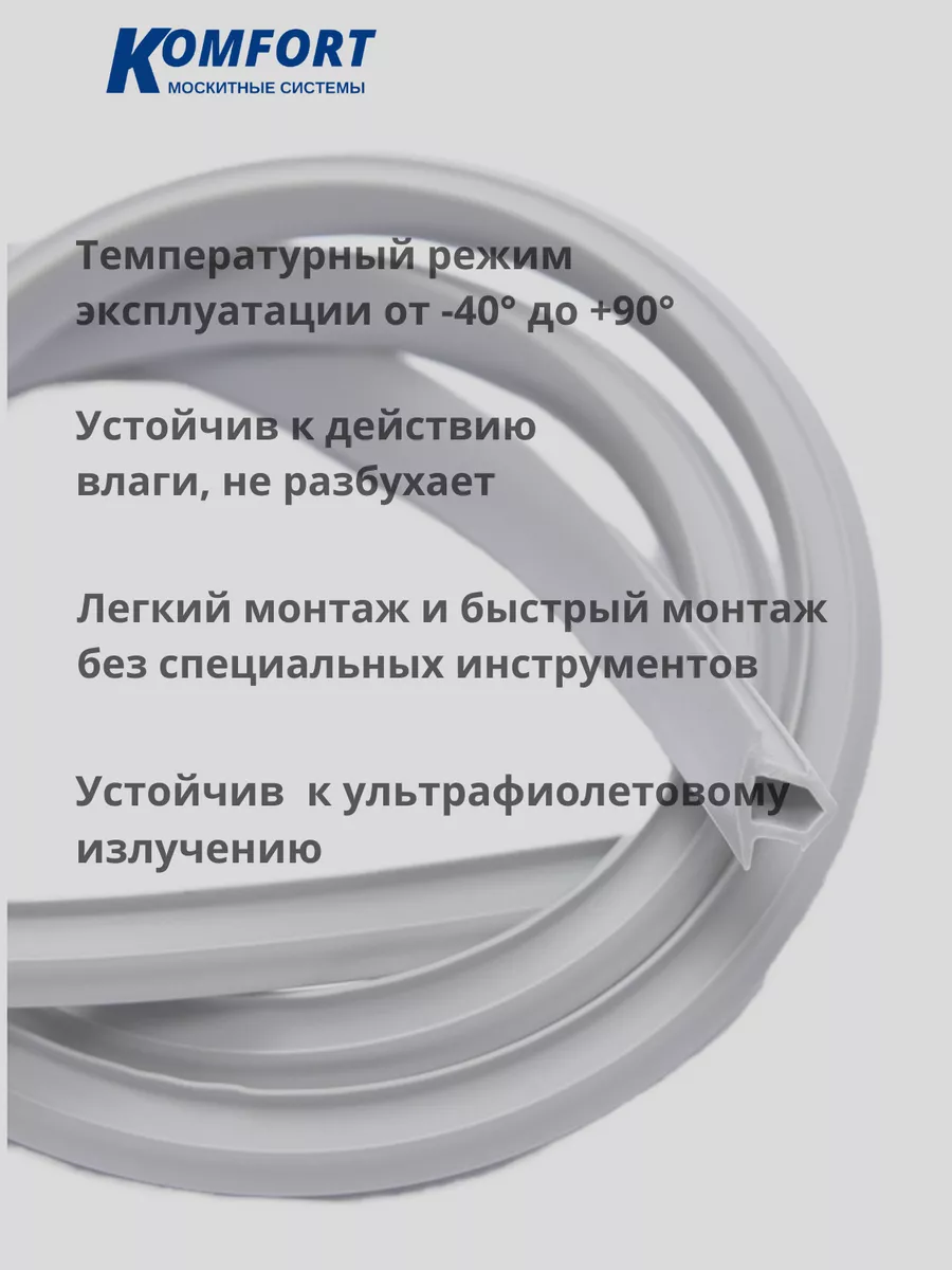 Заглушка паза штапика антипылевая серая 50 Mетров KOMFORT МОСКИТНЫЕ СИСТЕМЫ  179339122 купить за 1 359 ₽ в интернет-магазине Wildberries