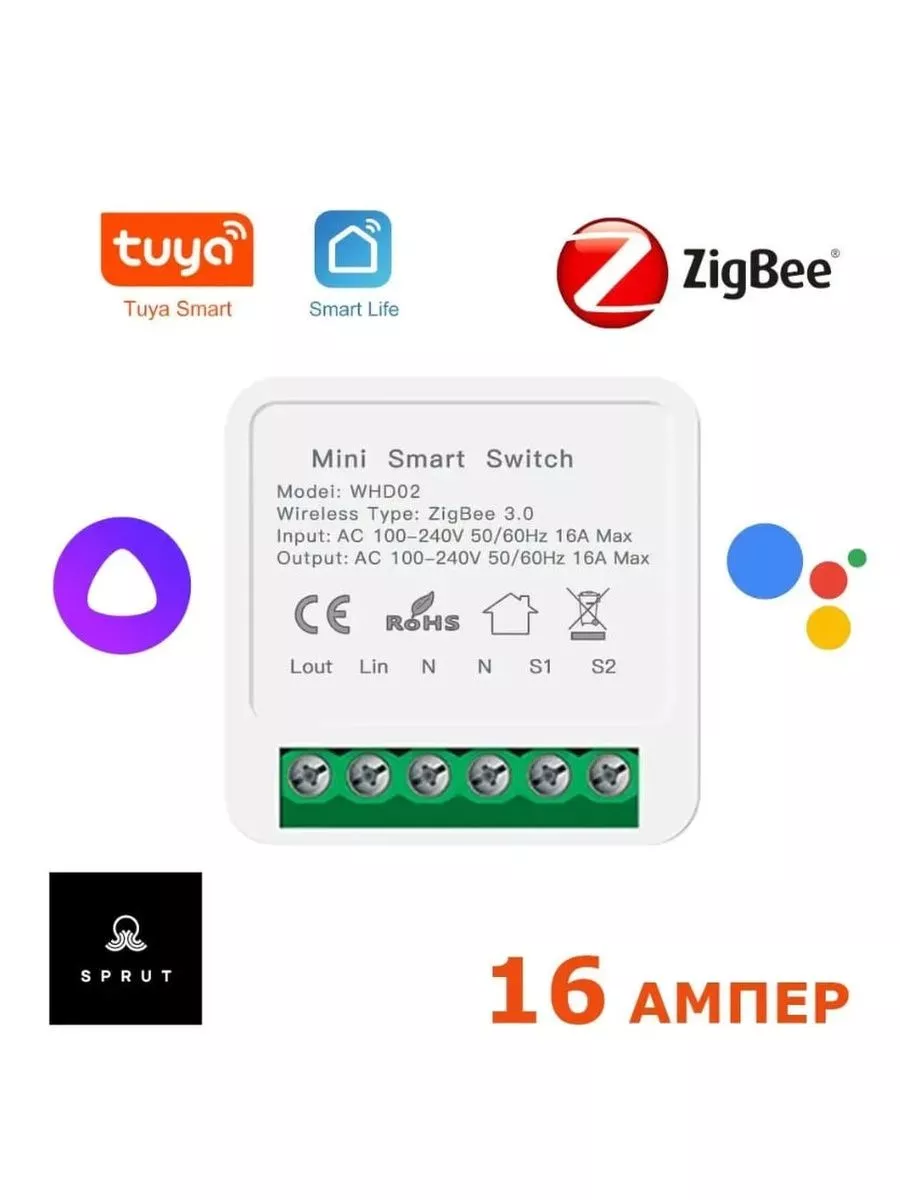 Реле Zigbee WHD02 - монтируется в подрозетник ZigBee 179353032 купить за  629 ₽ в интернет-магазине Wildberries