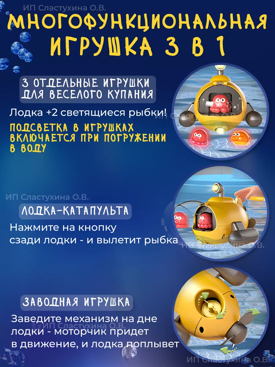 Игрушка для ванной Подводная лодка Jieer 179365086 купить за 1 130 ₽ в  интернет-магазине Wildberries