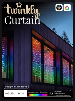 Умная гирлянда штора Curtain, RGB+W, 400 диодов,3 x2 м Twinkly 179379453 купить за 26 248 ₽ в интернет-магазине Wildberries