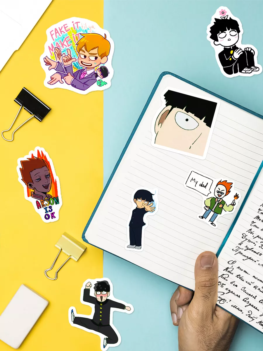 Моб Психо 100 стикеры на телефон по манге Mob Psycho 100 Sticker Universe  179390045 купить за 239 ₽ в интернет-магазине Wildberries