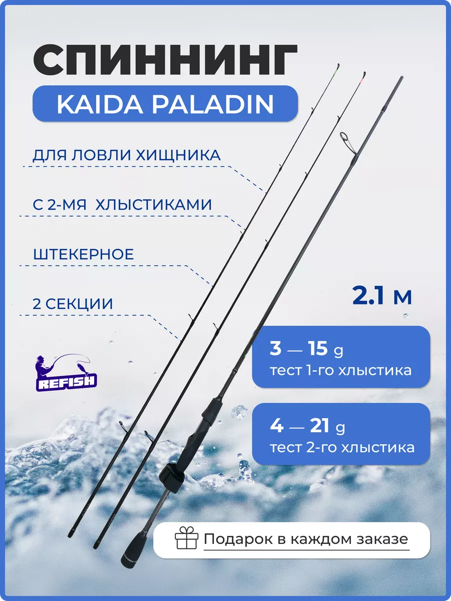 REfish Спиннинг для рыбалки штекерный карбоновый 2.1 м