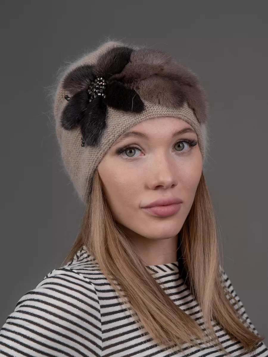 Купить шапки из вязаной норки в Москве с доставкой. Магазин Пильников