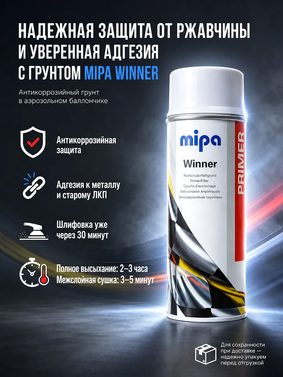 Антикоррозийный автомобильный грунт Mipa Winner 400 мл.