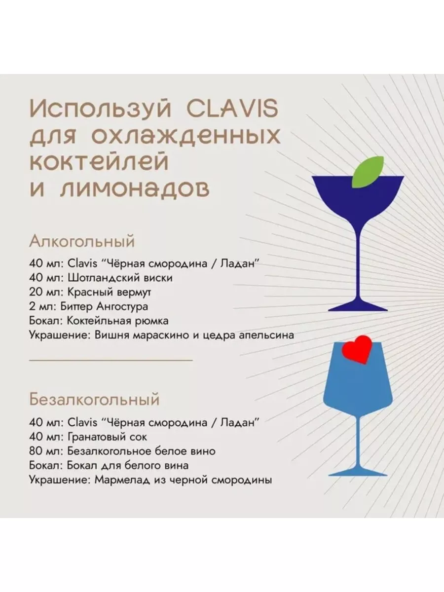 Сироп для коктейлей Черная смородина Ладан 750 мл Clavis 179603807 купить в  интернет-магазине Wildberries