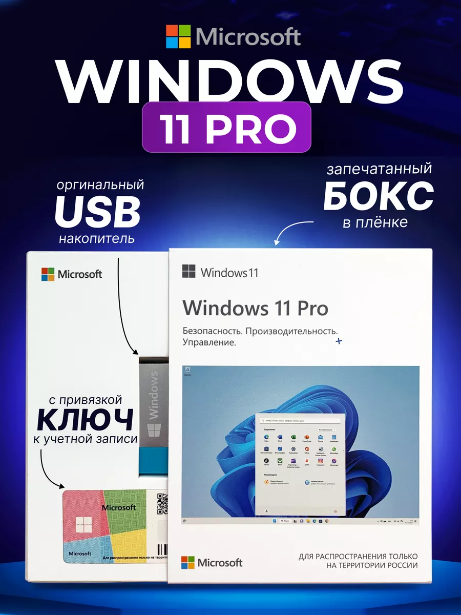 Windows 11 Pro, Лицензия, 1 ПК, Установочный USB Microsoft 179630636 купить  за 761 ₽ в интернет-магазине Wildberries