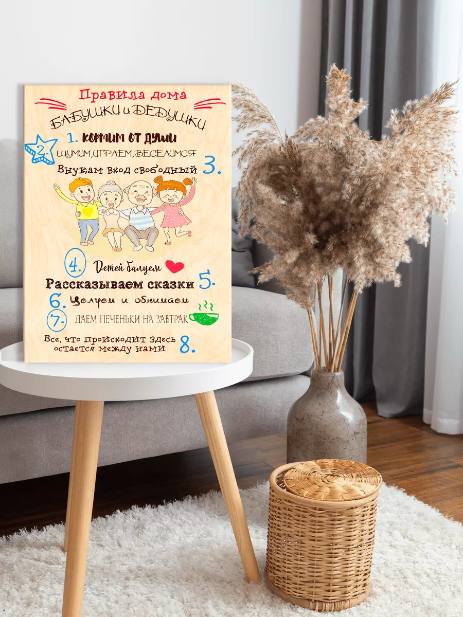 Painting on boards The rules of the home - Flower Frame buy with delivery in Russia