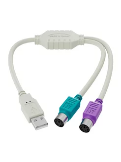 Переходник USB на 2 PS/2 для мыши и клавиатуры GSMIN 179730307 купить за 229 ₽ в интернет-магазине Wildberries