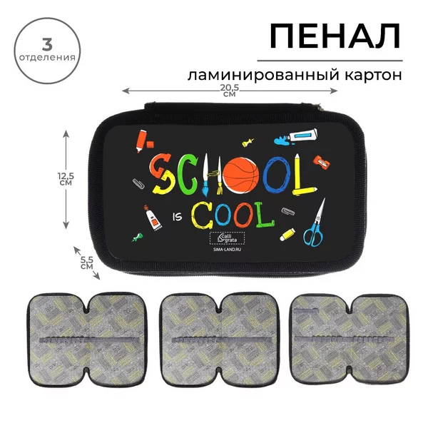 Пенал 3 секции School