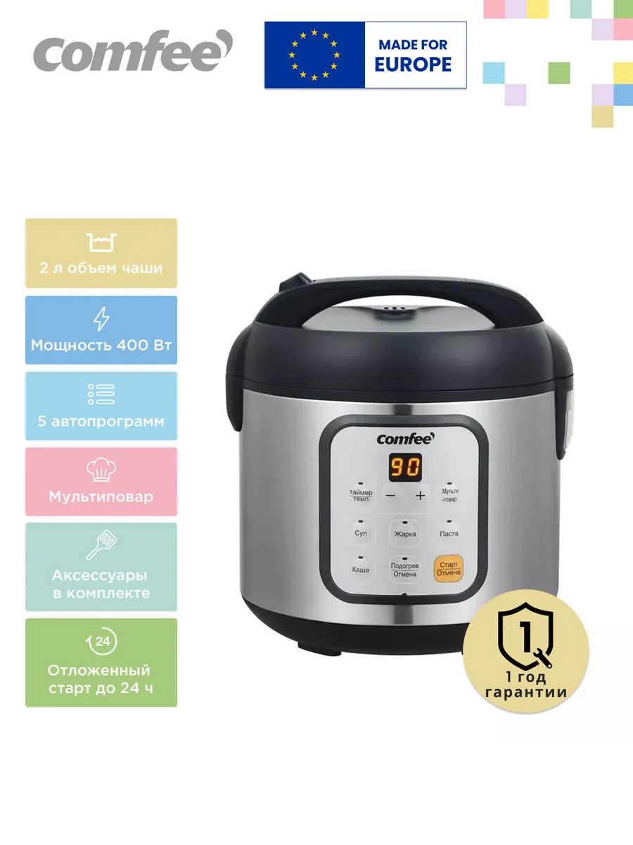 Мини мультиварка 2 литра CF-MC9502, мультиповар, таймер 24ч