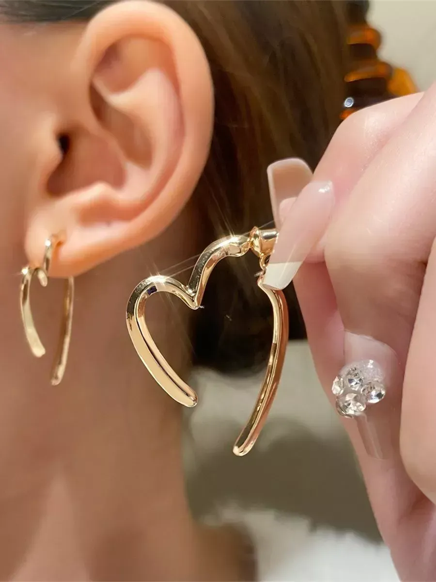 Серьги бижутерия сердечки