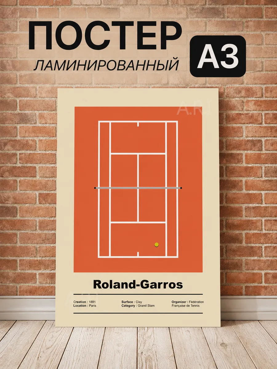 Постеры на стену Roland Garros A3 без рамки