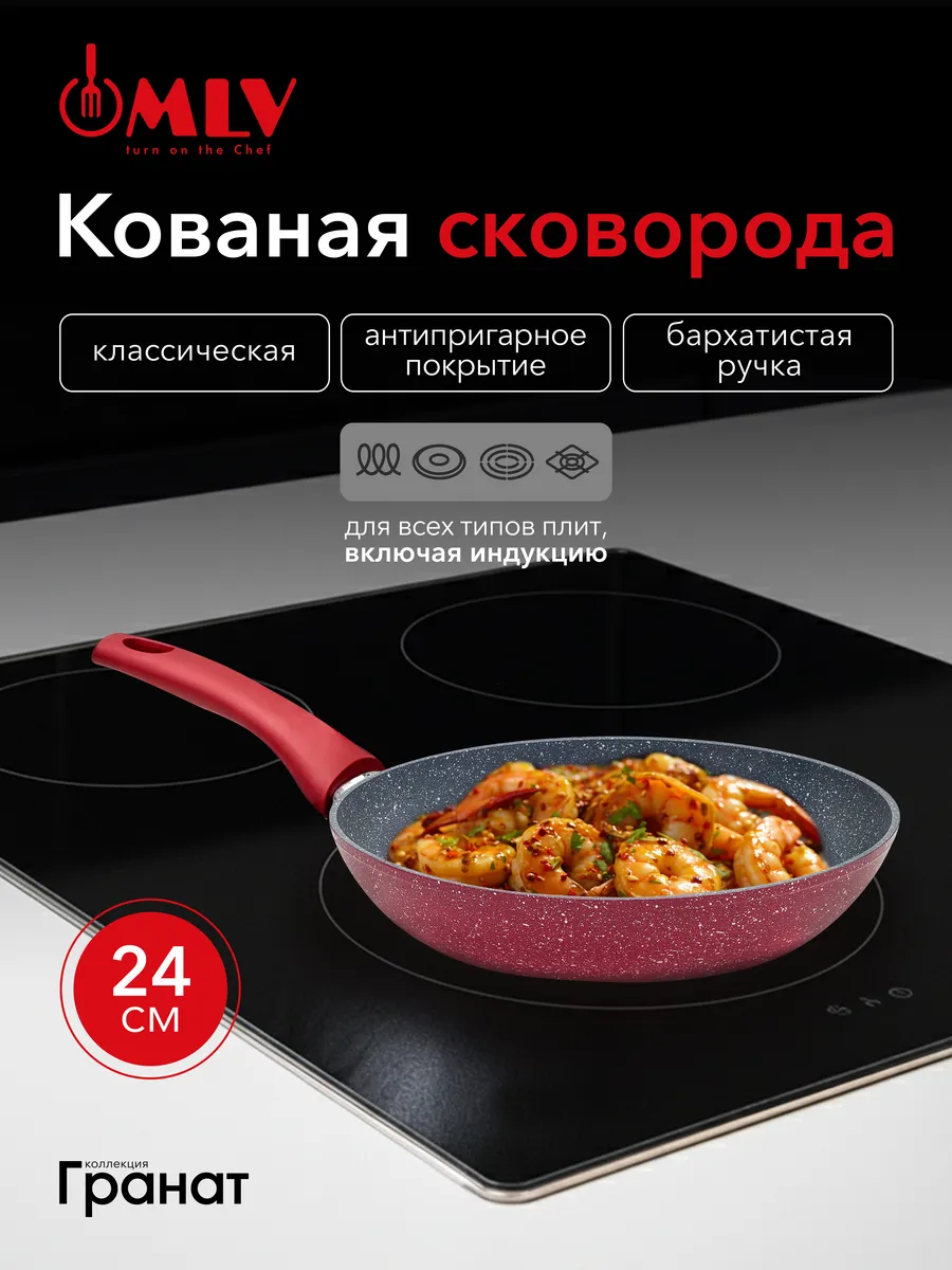 Сковорода классическая 24 см, индукционное дно