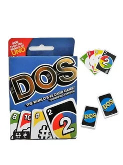 Уно Дос настольная карточная игра Uno Dos Uno. Цвет синий. Вид 1.