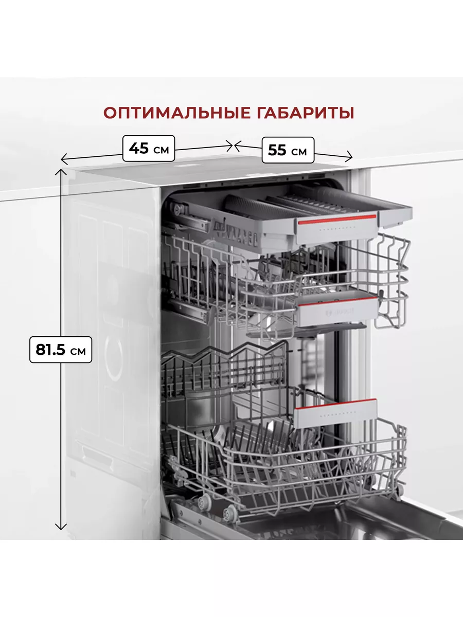 Встраиваемая посудомоечная машина Bosch SPV4XMX28E 45 см Bosch 179897565  купить в интернет-магазине Wildberries