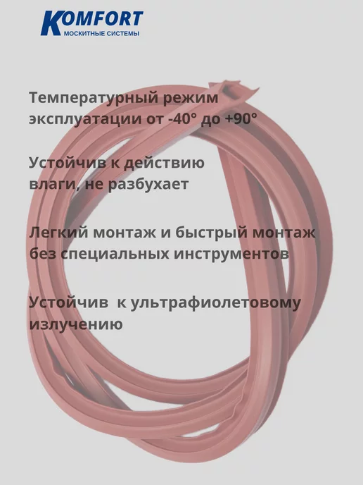 KOMFORT Заглушка паза штапика антипылевая коричневая 0,6 м, 10 м, фото 4