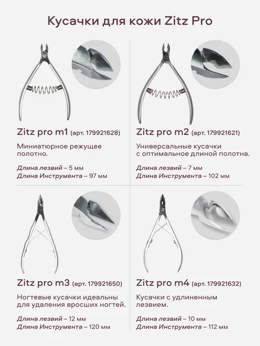 ZITZ PRO Маникюрные кусачки для кутикулы (ручная заточка), вариант, фото 6