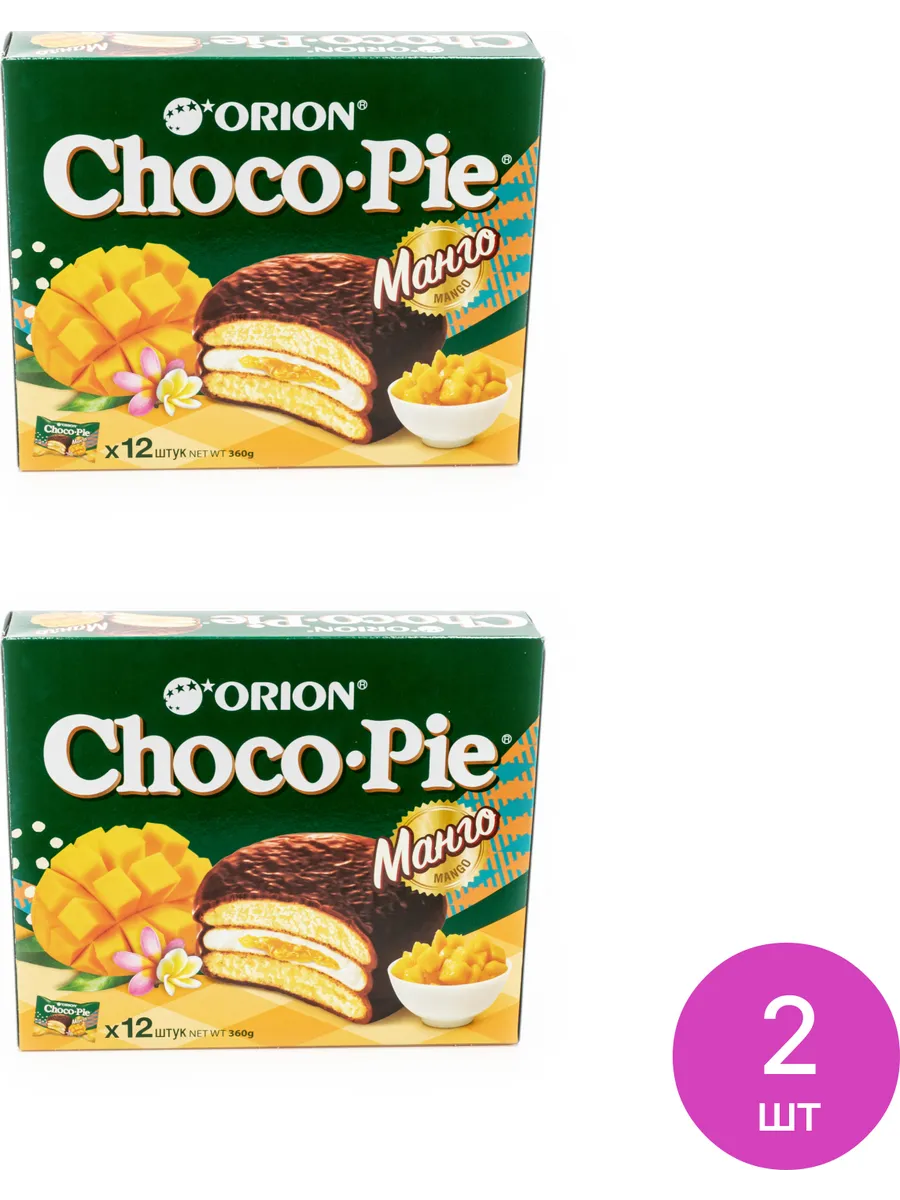 Печенье Чокопай/бисквитное манго, 12 шт. (комплект из 2 шт) Choco-Pie  179924836 купить за 679 ₽ в интернет-магазине Wildberries