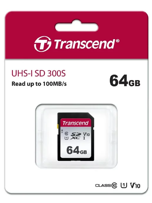 Transcend Карта памяти SD 64GB Class 10 U3, TS64GSDC300S