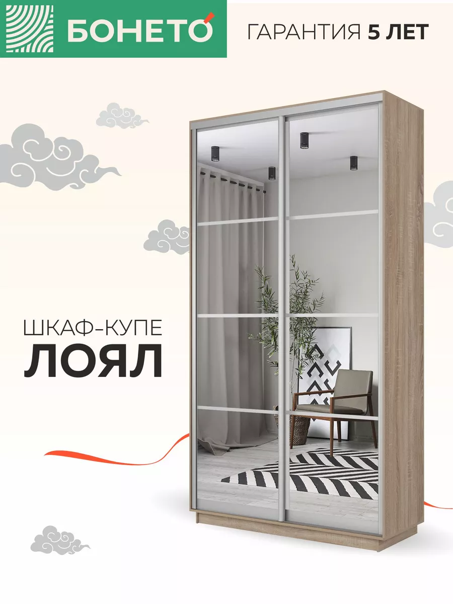 Шкаф-купе для одежды Лоял 2 дв Зеркала, 120х60х220