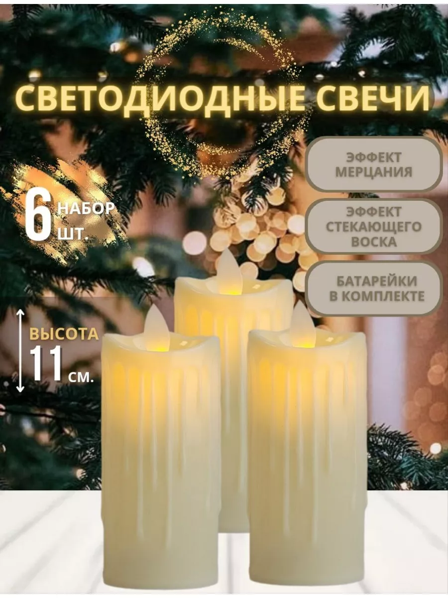 светодиодные свечи в интерьере на новый год
