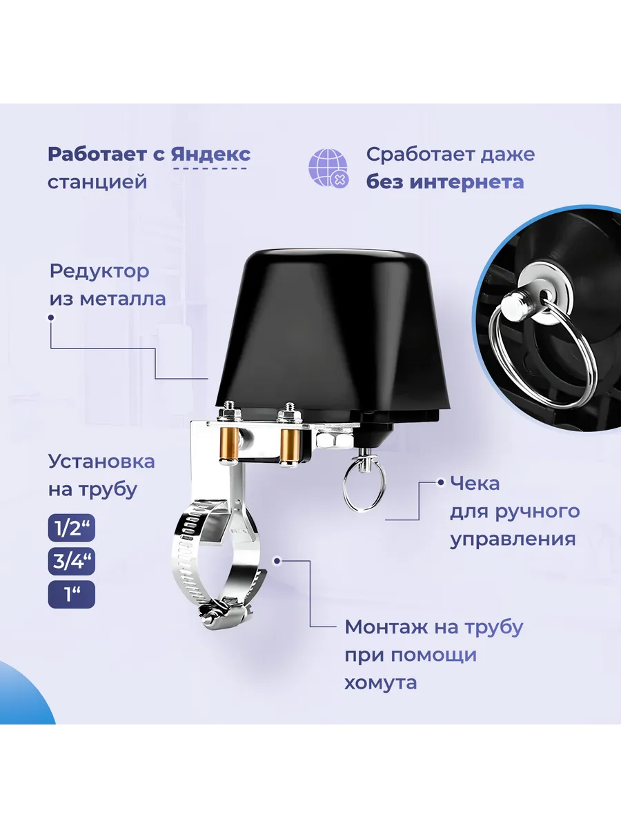 Электрический привод на шаровый кран Zigbee WV1-LZ Tuya 180001603 купить за  1 809 ₽ в интернет-магазине Wildberries