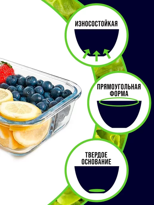 Контейнеры из жаропрочного стекла 4 шт. - фото 4