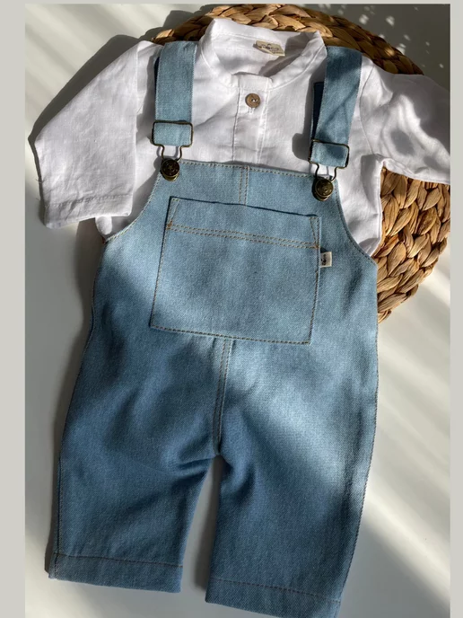 COCObabystore Джинсовый комбинезон, голубой, фото 2