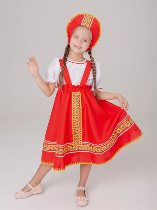 Выкройка русского народного сарафана, сшить народный сарафан для девочки