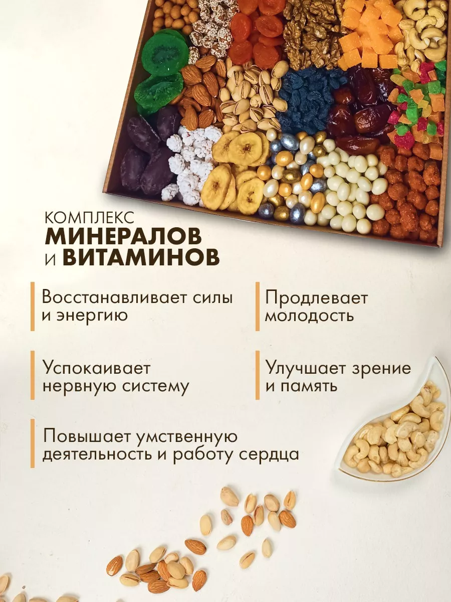 Подарочный набор орехов и сухофруктов 18 в 1 и 2 чая Happy Nuts 180050357  купить в интернет-магазине Wildberries