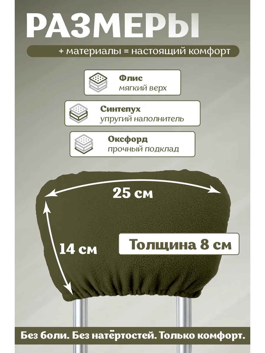 Мягкие накладки валики на подмышечные костыли фото 3