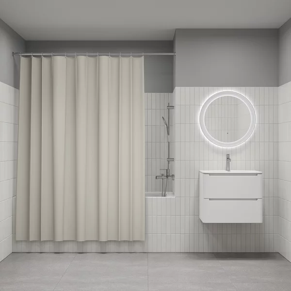 Фото товара на маркетплейсе wildberries Штора для ванной комнаты и душа тканевая 180х200 см