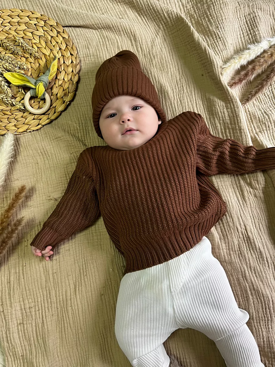 Пуловер для мальчика спицами 1-2 года