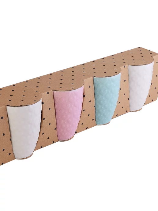 Кружки для чая большие фарфор набор 4 штуки - фото 5