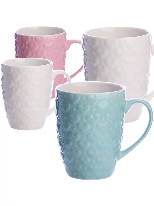 Кружки для чая большие фарфор набор 4 штуки - фото 7