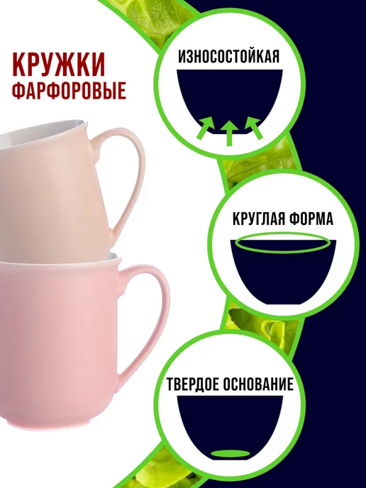 Кружки для чая большие набор 4 шт - фото 4