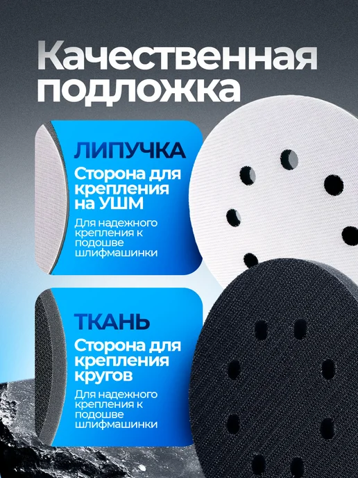 Vitatools Защитная прокладка для шлифовальной подошвы 150мм, черный, фото 4
