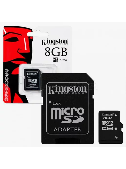Kingston Карта памяти Micro SD 8GB с адаптером, 8 ГБ, фото 5