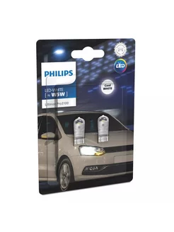 Светодиодные лампы W5W 6500K,холодный белый 2 шт Philips 180197289 купить за 672 ₽ в интернет-магазине Wildberries