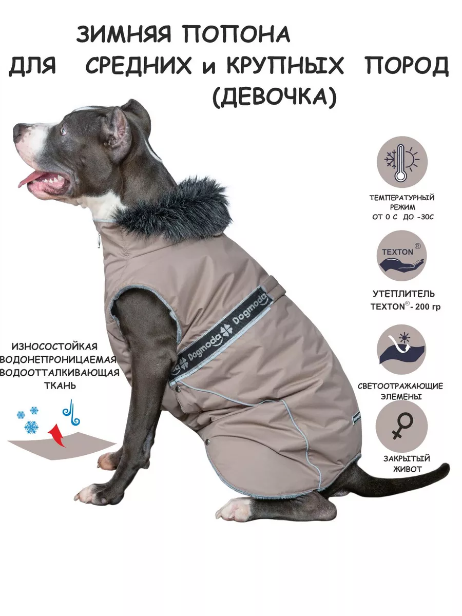 DOGMODA Зимняя попона для собак средних и крупных пород девочка