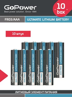 Батарейки литиевые мизинчиковые FR03 AAA Lithium 10 шт. GoPower 180276111 купить за 1 473 ₽ в интернет-магазине Wildberries