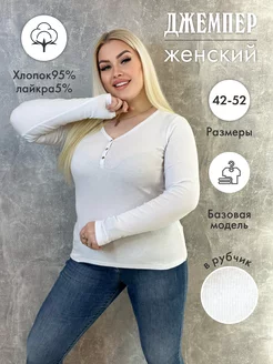 Лонгслив хлопковый большие размеры AVRIN 180313136 купить за 383 ₽ в интернет-магазине Wildberries